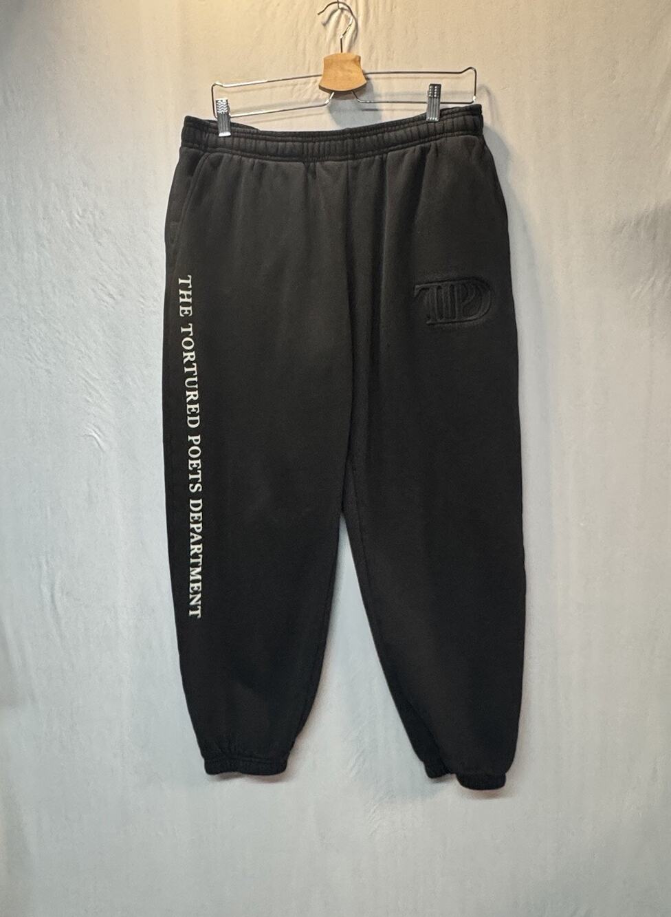 Taylor Swift The Tortured Poets Department Official Merch Sweatpants Black Sz XL